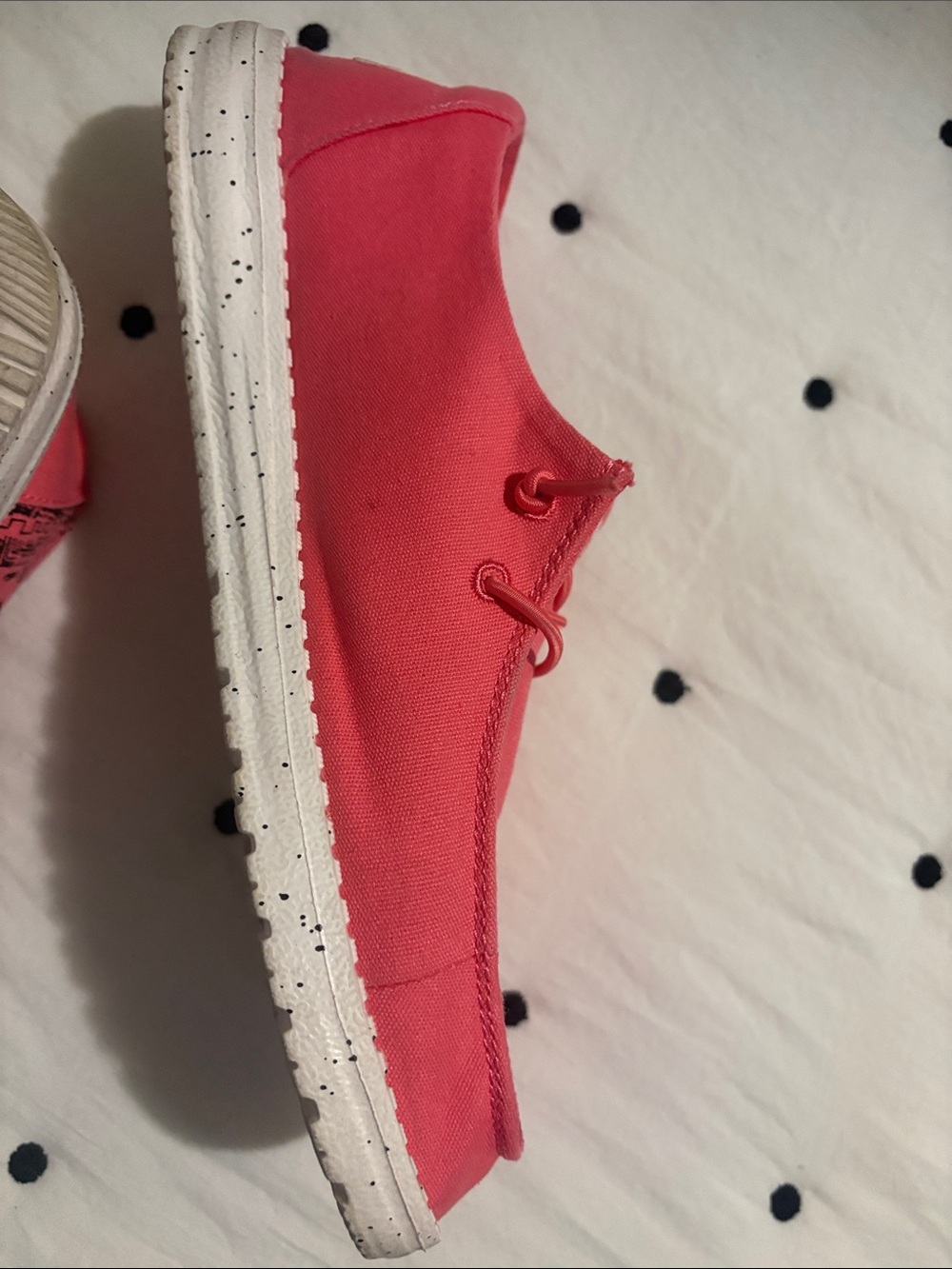 Hey Dude Women's “Mean Girls” Pink Slip-On Loafers with Graphic Accents - Picture 5 of 8